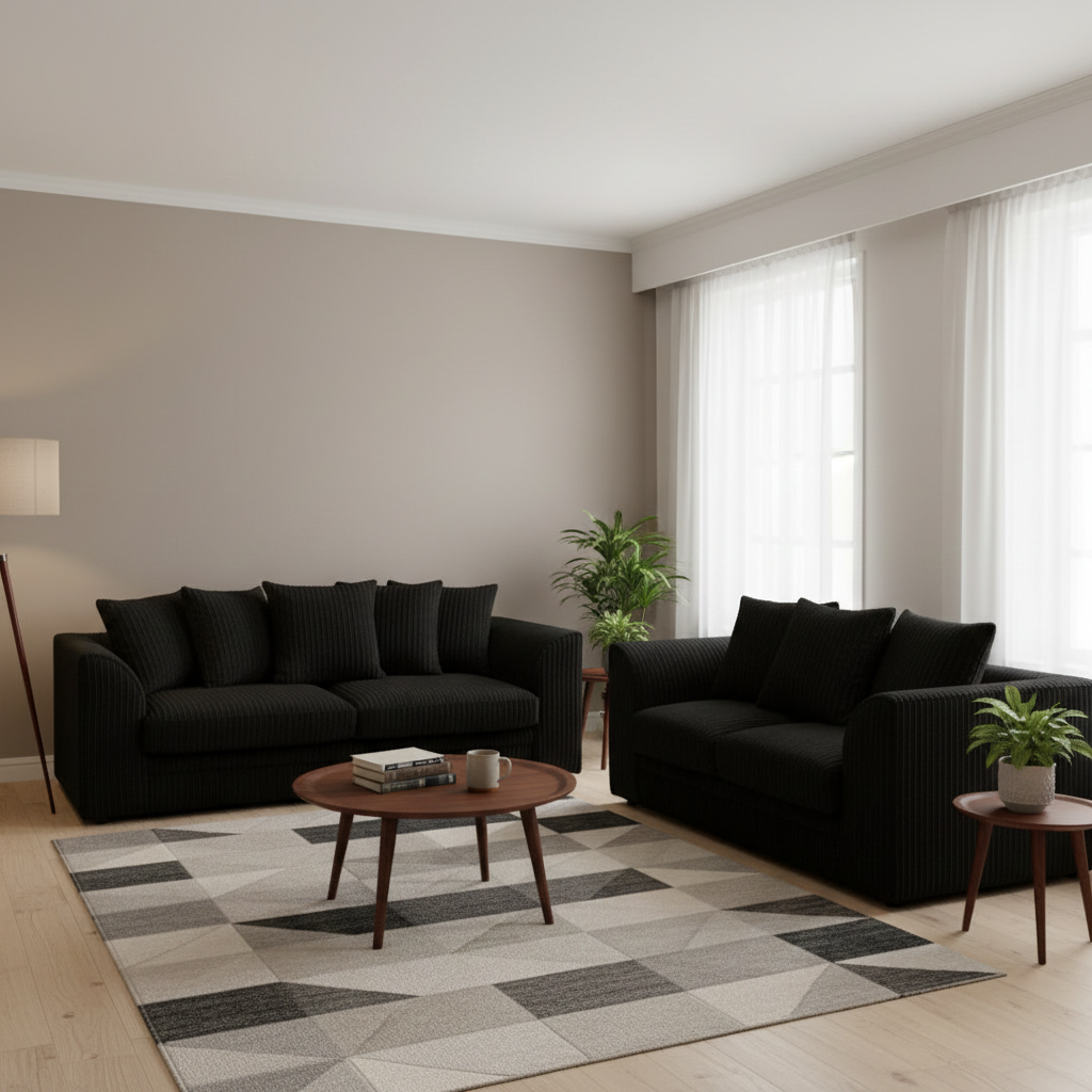 Manny Jumbo Cord 3+2 Seater Sofa Set