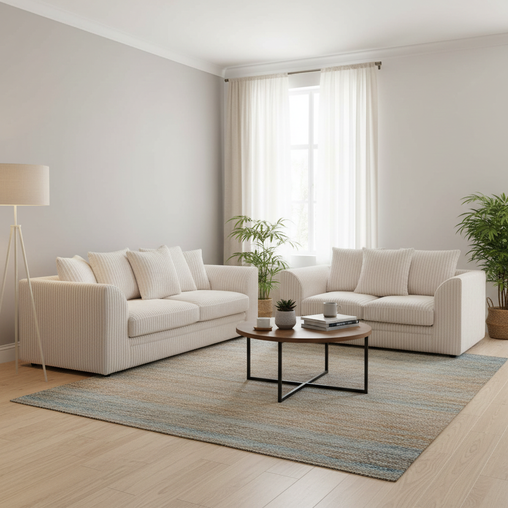 Manny Jumbo Cord 3+2 Seater Sofa Set