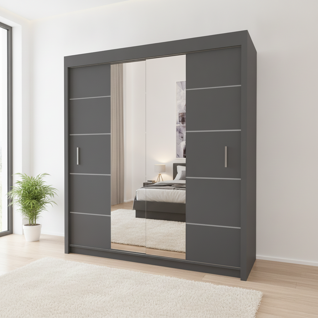 Sliding Wardrobe Centre Mirror Door 150cm – Oslo