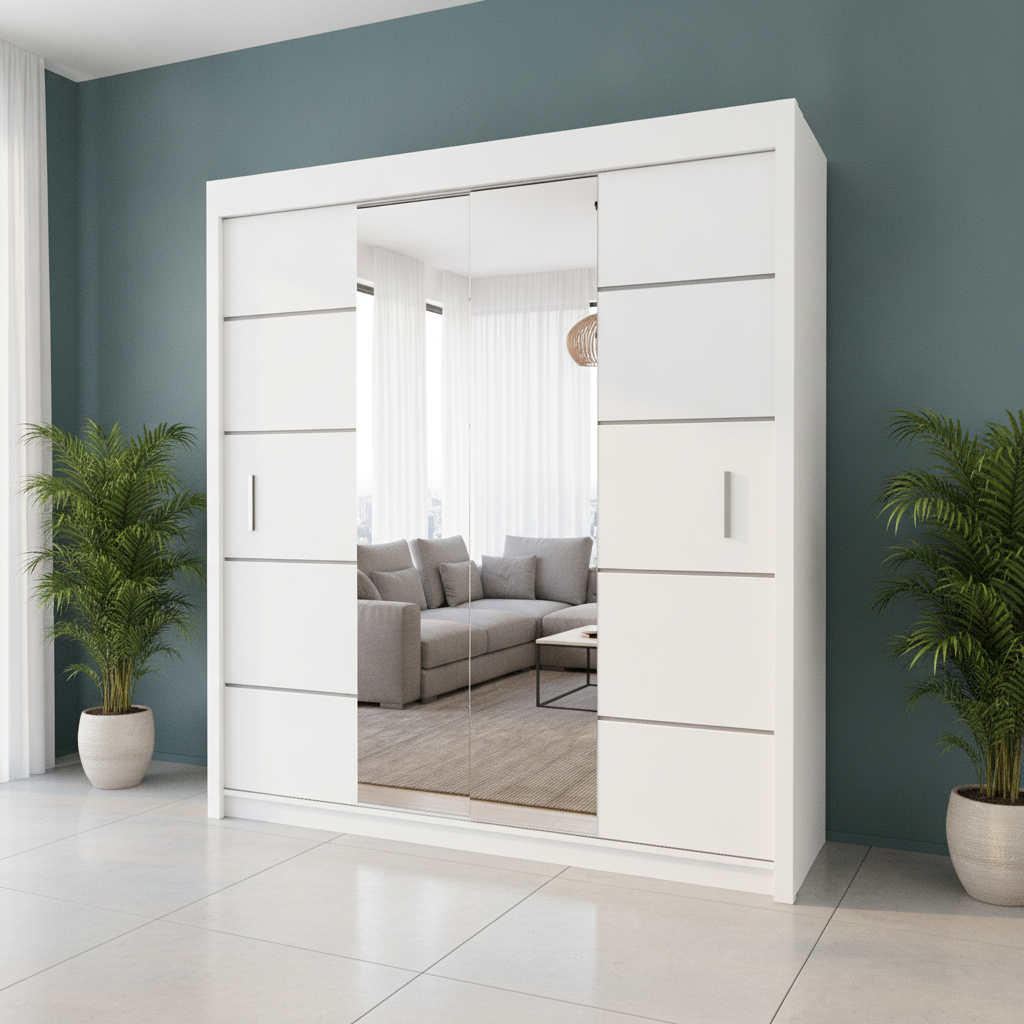 Sliding Wardrobe Centre Mirror Door 180cm – Oslo