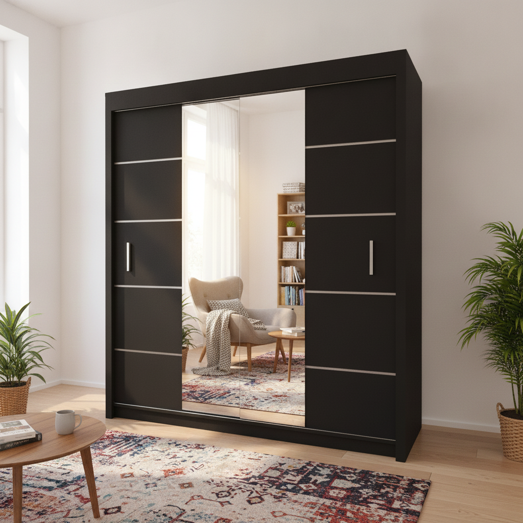 Sliding Wardrobe Centre Mirror Door 180cm – Oslo